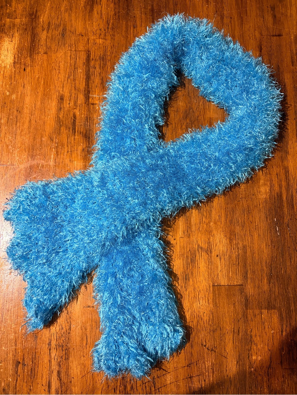 Y2K Blue Fuzzy Infinity Scarf
